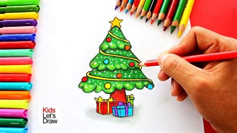 Cómo dibujar un Árbol de Navidad | How to Draw a Christmas ...