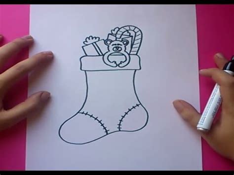 Como dibujar un calcetin de navidad paso a paso 2 | How to ...