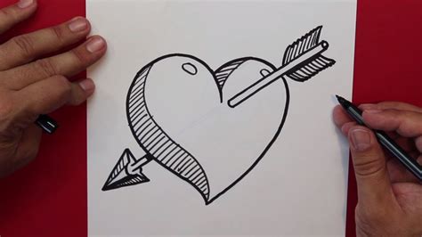 Cómo dibujar un Corazon atravesado por una flecha   How to ...