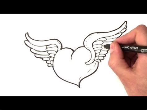 como dibujar un corazon con alas | como dibujar un corazon ...