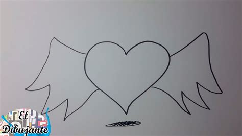 Como dibujar un Corazón con alas paso a paso [El Dibujante ...