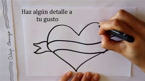 Cómo dibujar un Corazón con Letrero Dibuja Conmigo Dibujos ...