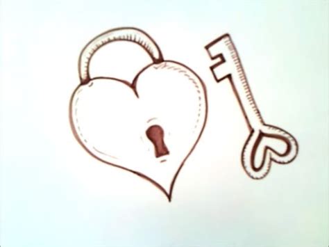 como dibujar un corazon con una llave | como dibujar un ...