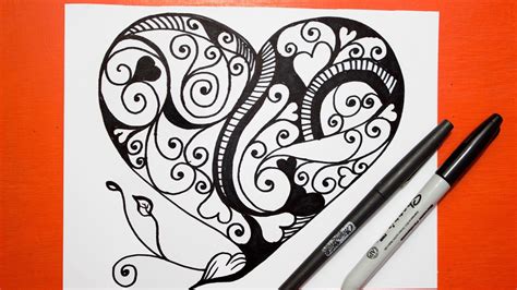 Como Dibujar un Corazon   Mandalas │ How to draw a heart ...