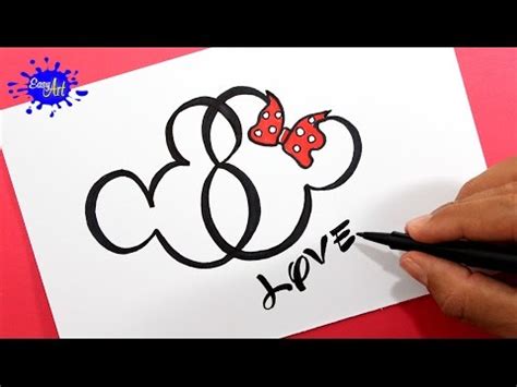 Como dibujar un corazón Mickey Mouse / How to draw a heart ...