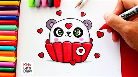 Cómo dibujar un Cupcake Panda Kawaii  fácil ...