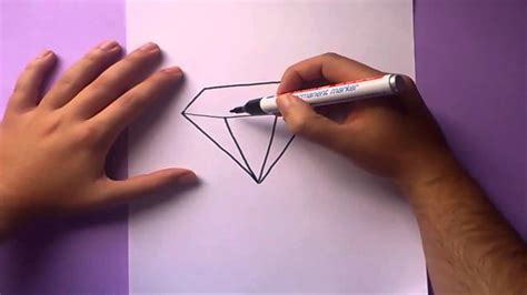 Como dibujar un diamante paso a paso | How to draw a ...