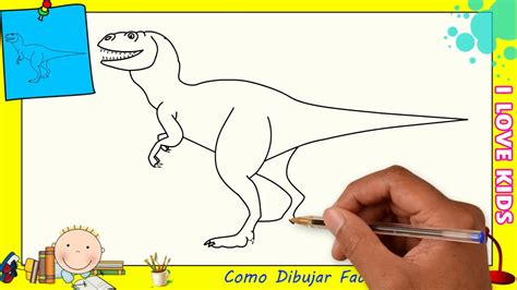 Como dibujar un dinosaurio FACIL paso a paso para niños y ...