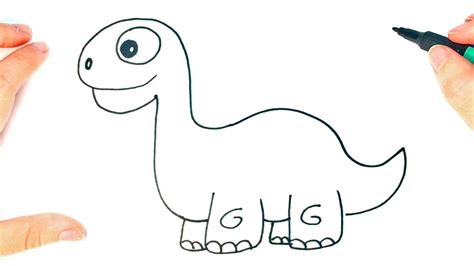 Cómo dibujar un Dinosaurio para niños, Dibujo de ...