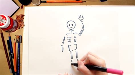 Como dibujar un Esqueleto   dibujos de Halloween para ...