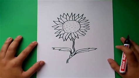 Como dibujar un girasol paso a paso | How to draw a ...