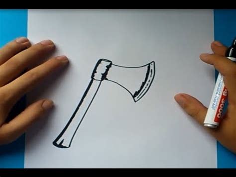Como dibujar un hacha paso a paso | How to draw an ax ...