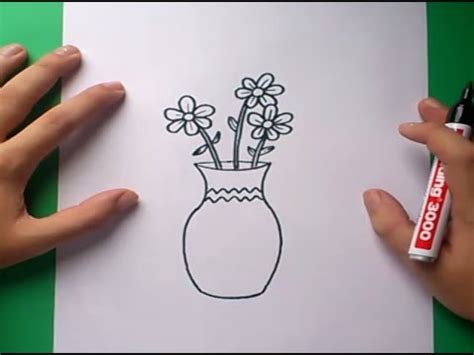 Como dibujar un jarron con flores paso a paso 2 | How to ...