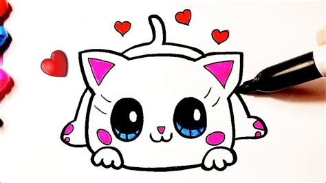Cómo dibujar un lindo gatito kawaii  Dibujos Kawaii ...
