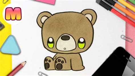 COMO DIBUJAR UN OSO KAWAII   Dibujos kawaii fáciles   Como dibujar ...