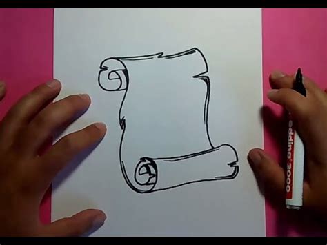 Como dibujar un pergamino paso a paso 3 | How to draw a ...