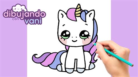 como dibujar un unicornio kawaii   Dibujando con Vani