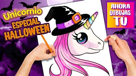 Como dibujar un UNICORNIO KAWAII   Dibujos HALLOWEEN ...