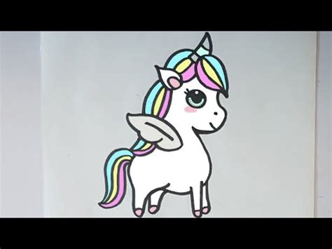 Como dibujar un unicornio kawaii paso a paso   YouTube