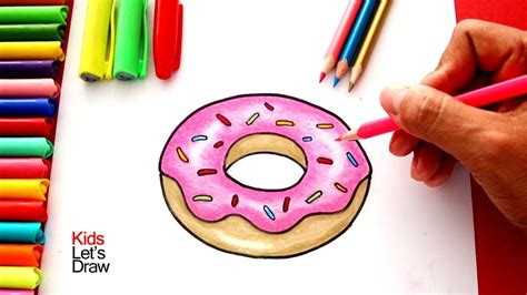 Cómo dibujar una DONA paso a paso | How to draw a Donut ...