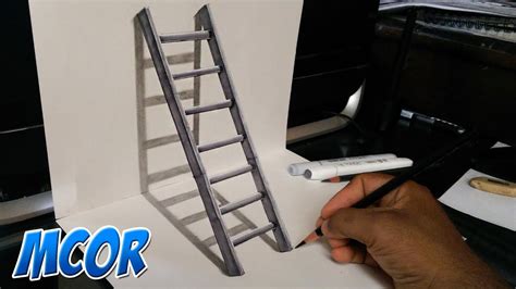 Como Dibujar una Escalera en 3D   Ilusión Optica | Ilusiones opticas ...