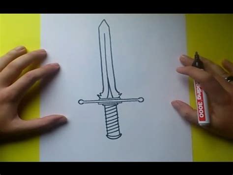 Como dibujar una espada paso a paso 4 | How to draw a ...