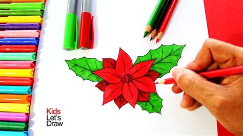 Cómo dibujar una Flor de Navidad  paso a paso  | How to ...