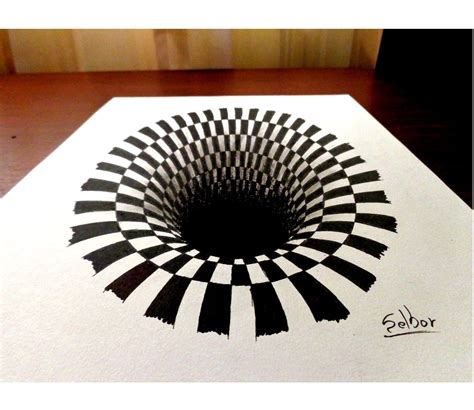 Como dibujar una ilusión óptica paso a paso | Selbor | Ilusiones ...
