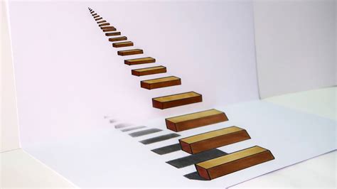 Cómo dibujar una INCREÍBLE escalera 3D | How to draw a 3D Stair ...