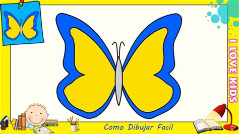Como dibujar una mariposa FACIL paso a paso para niños y ...