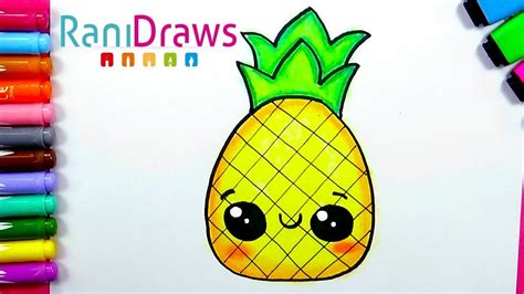Cómo dibujar una PIÑA KAWAII   Dibujos kawaii fáciles