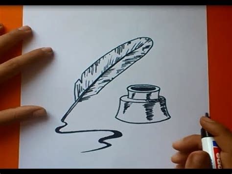 Como dibujar una pluma paso a paso | How to draw a quill ...