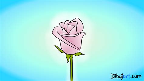 Cómo dibujar una Rosa #4   dibujos de Rosas color claro | dibujart.com