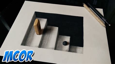 Como Dibujar unas Escaleras en 3D   Ilusión Optica | Cómo dibujar en 3d ...