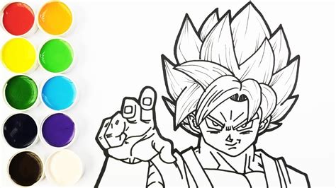 Como Dibujar y Colorear a Goku Super Saiyajin Dios Azul ...