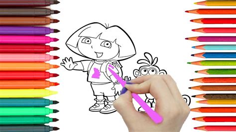 Como Dibujar y Colorear DORA LA EXPLORADORA   Aprende Los ...