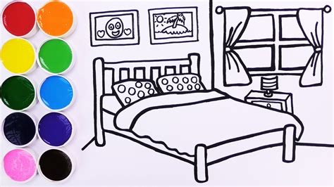 Como Dibujar y Colorear Dormitorio de Colores   How To ...