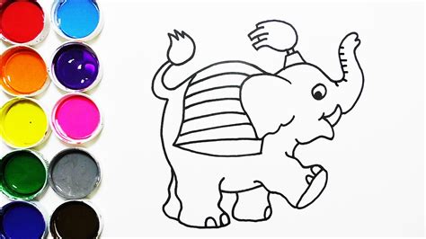 Cómo Dibujar y Colorear Elefante de Arco Iris   Dibujos ...