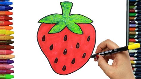 Cómo Dibujar y Colorear fresa | Dibujos Para Niños   YouTube