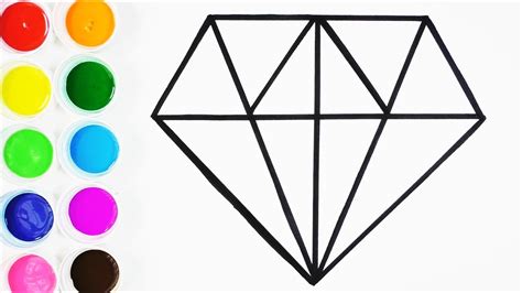 Cómo Dibujar y Colorear un Diamante de Arco Iris   Dibujos ...