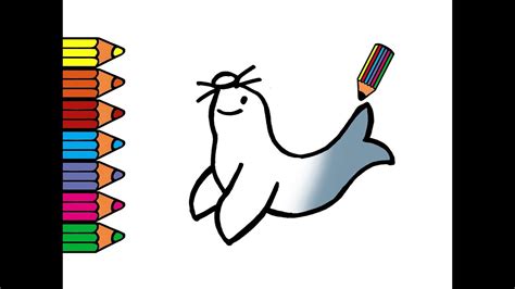 Como Dibujar y Colorear una Foca. Dibujo para Niños   YouTube
