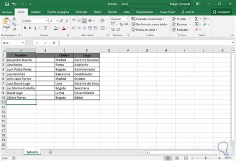 Cómo dividir nombres y ordenar celdas por color Excel 2016 ...