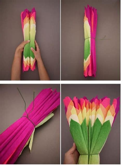 Cómo hacer flores de papel crepe   Manualidades | Flores de papel ...