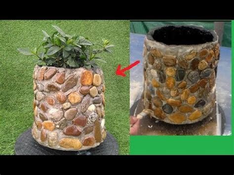 Como hacer macetas de cemento y piedras, Ideas Creativas ...