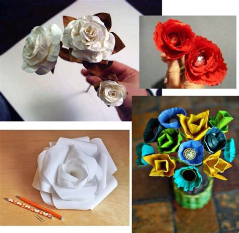 Cómo hacer rosas de papel o tela 4 ideas fáciles y bonitas