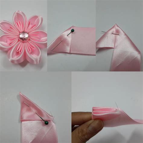 Cómo hacer seis modelos de flores con cinta de raso | Flores de cinta ...