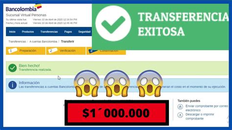 Como Hacer Transferencias Desde Cuentas Bancolombia Por Internet 2020 ...