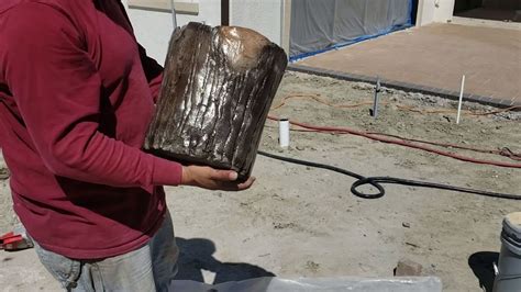 Como hacer un macetero con cemento en figura de tronco ...