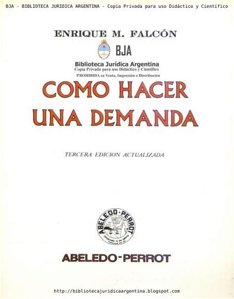 COMO HACER UNA DEMANDA   ENRIQUE M. FALCON by Mesa Herrera ...