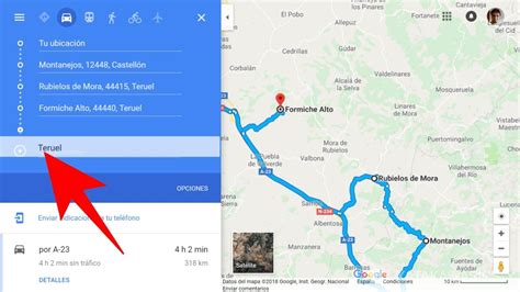 Como hacer una ruta en Google Maps con varias paradas y compartirla después